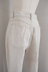 linen patchwork flare pants