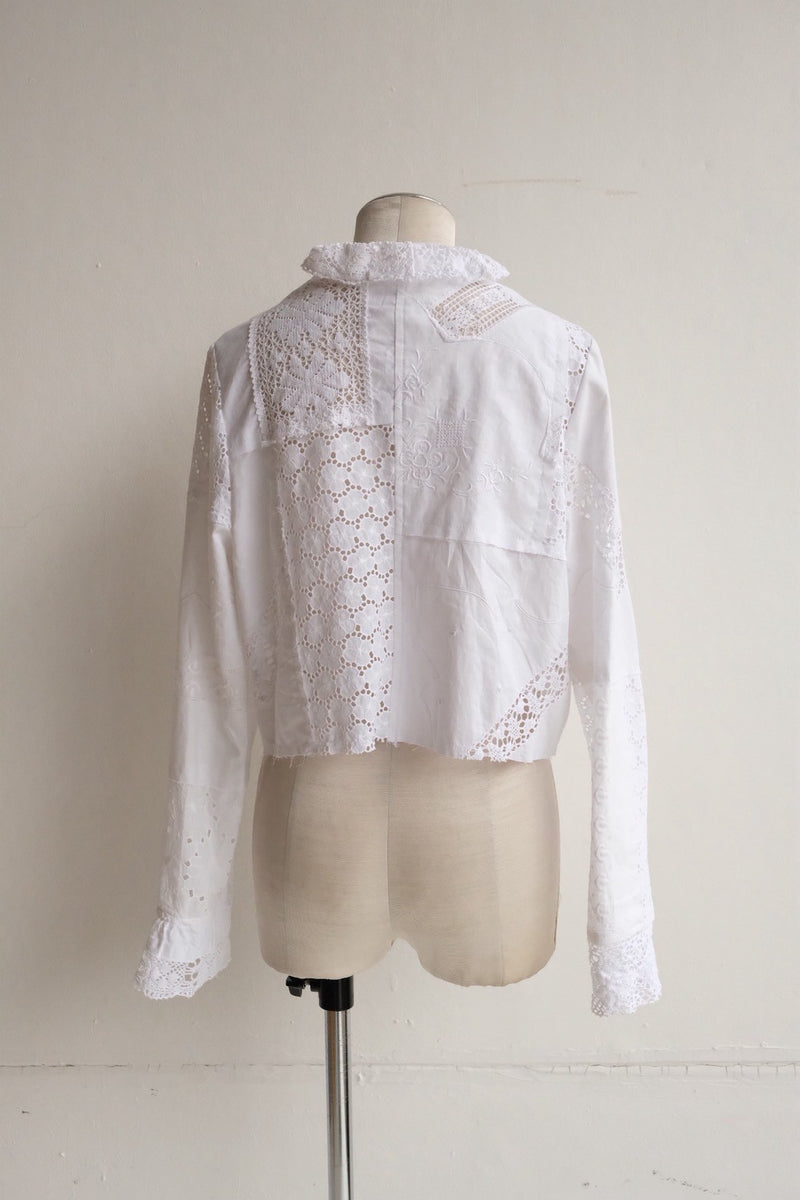 cutwork lace frill cardigan