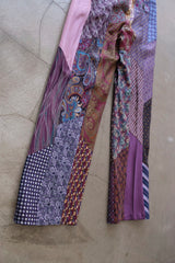 tie patchwork easy pants