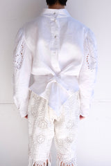 vintage linen cutwork blouse