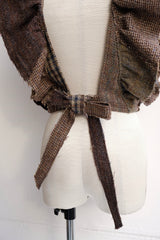 tweed frill backless top