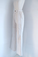 linen patchwork flare pants