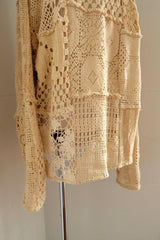crochet lace long t-shirt