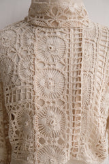 crochet lace high neck top