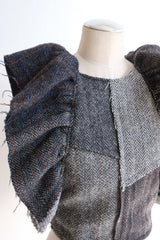 tweed frill backless top