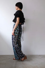 flower rayon flare pants