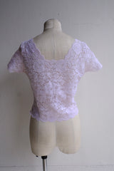 flower lace square neck tops