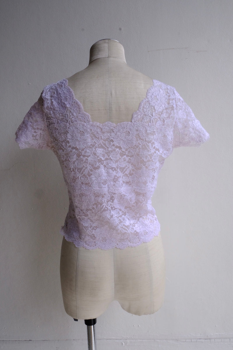 flower lace square neck tops