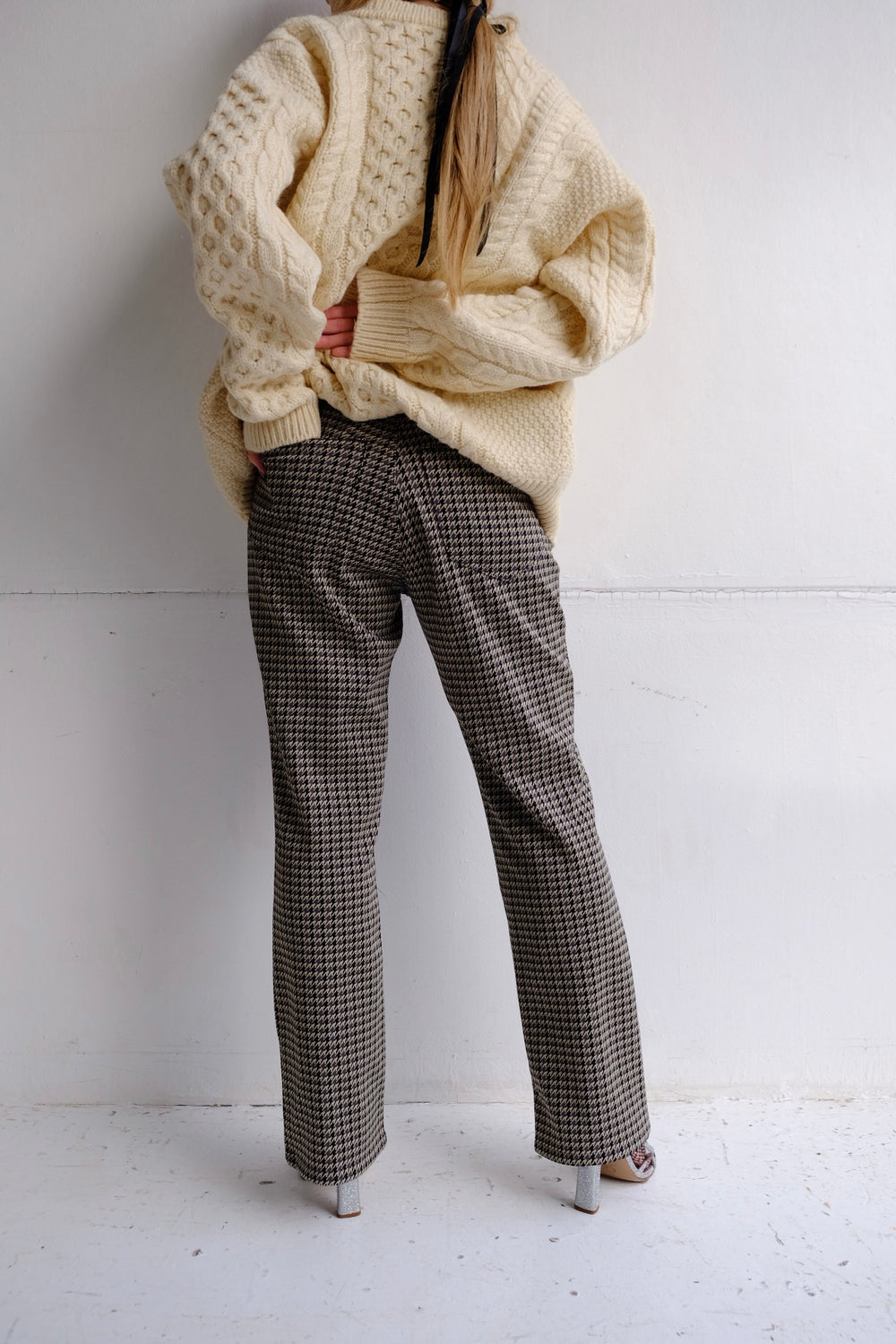 malion vintage 花柄パンツ　一点物 houndstooth pattern pants – MALION vintage