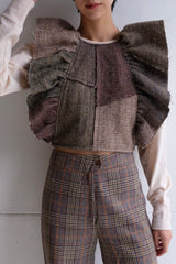 tweed frill backless top