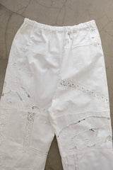 cutwork lace frill pants