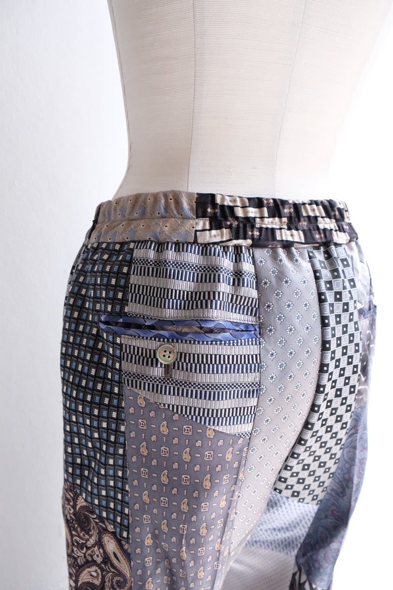 tie patchwork easy pants