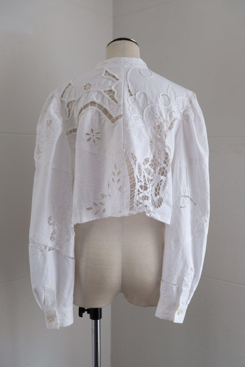 cutwork short blouse