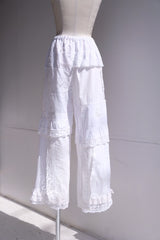 cutwork lace frill pants