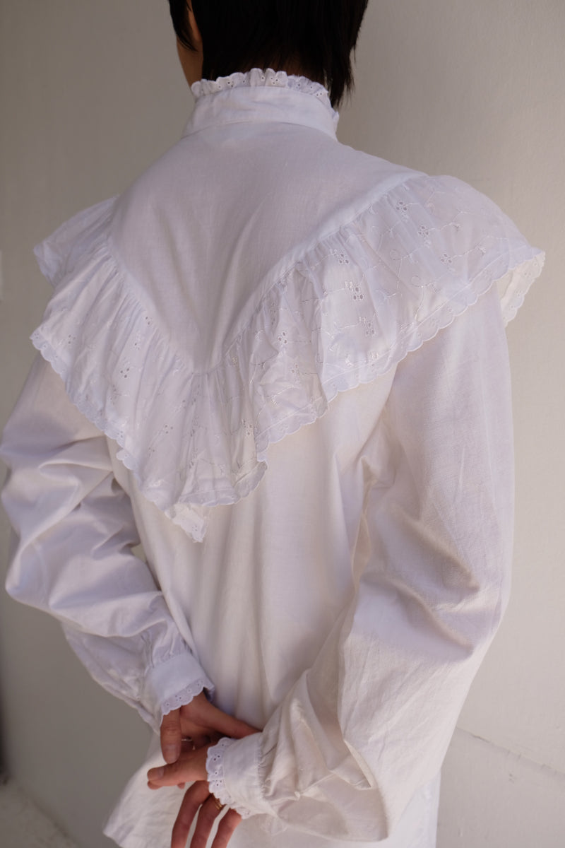 cotton frill collar blouse