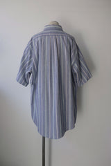 stripe button down half sleeve shirt
