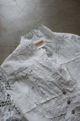 cutwork lace frill cardigan