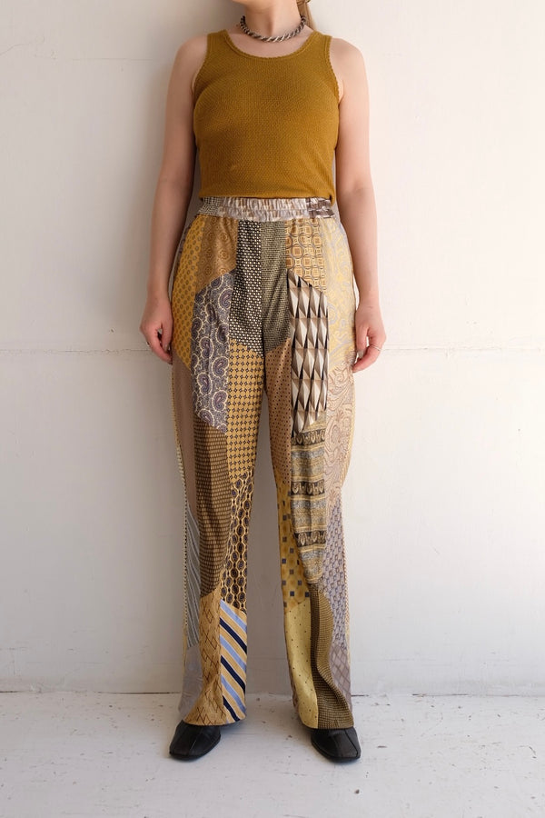 tie patchwork easy pants