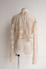 crochet lace high neck top