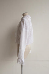 cutwork lace frill cardigan