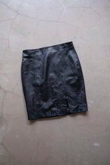 leather mini skirt