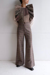 tweed frill backless top