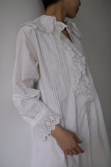 antique frill collar night long dress