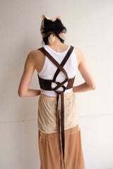 denim ribbon bra top