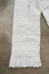 cutwork lace frill pants