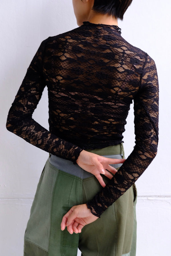 lace high neck tops