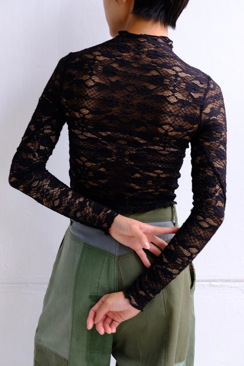 lace high neck tops