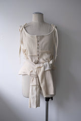 rib patchwork gater cardigan
