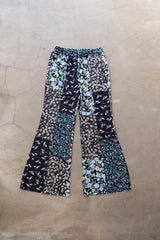 flower rayon flare pants