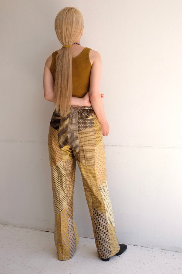 tie patchwork easy pants