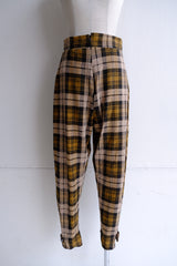 high waist check pants