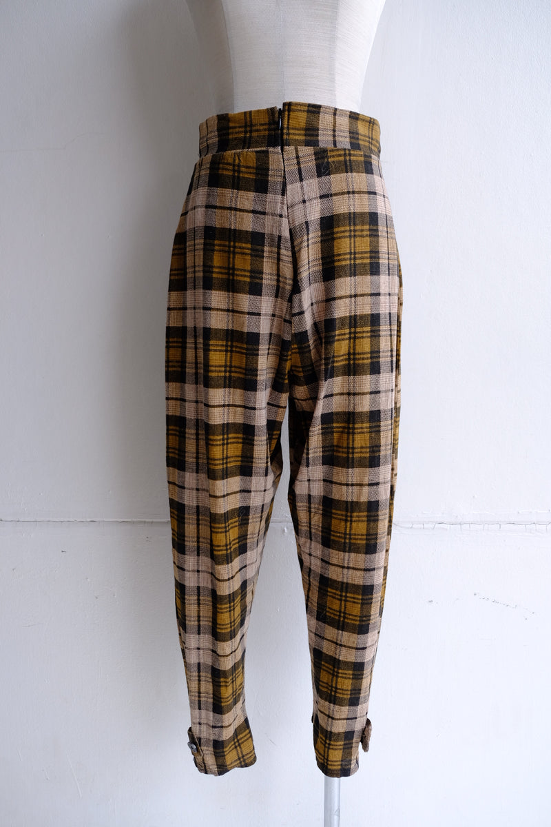 high waist check pants