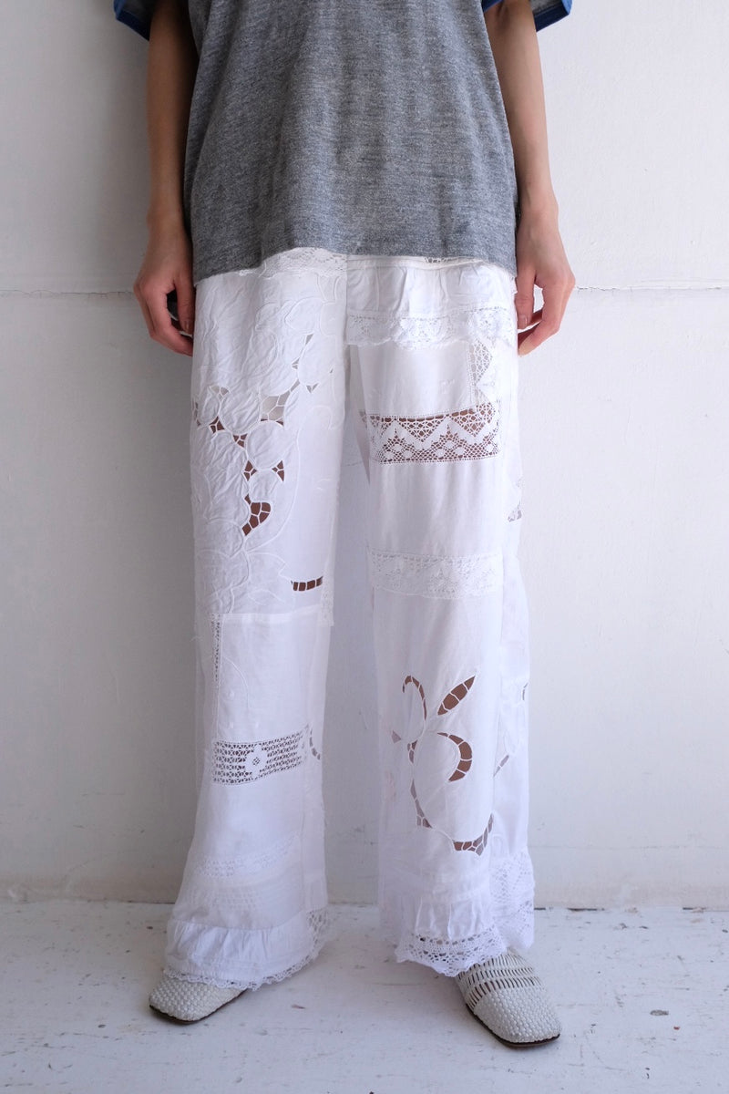 品揃え豊富で cutwork lace vintage MALION – pants frill パンツ