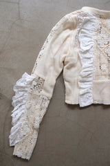 lace × cashmere cardigan