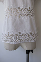 cutwork lace french sleeve tops