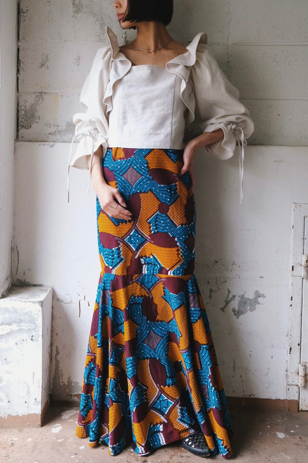 african batik mermaid long skirt