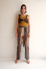 tie patchwork easy pants