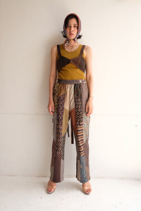 tie patchwork easy pants