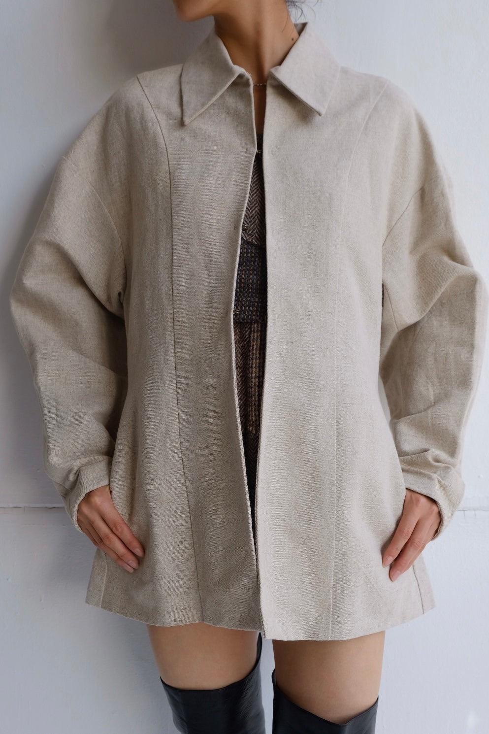 linen patchwork jacket – MALION vintage