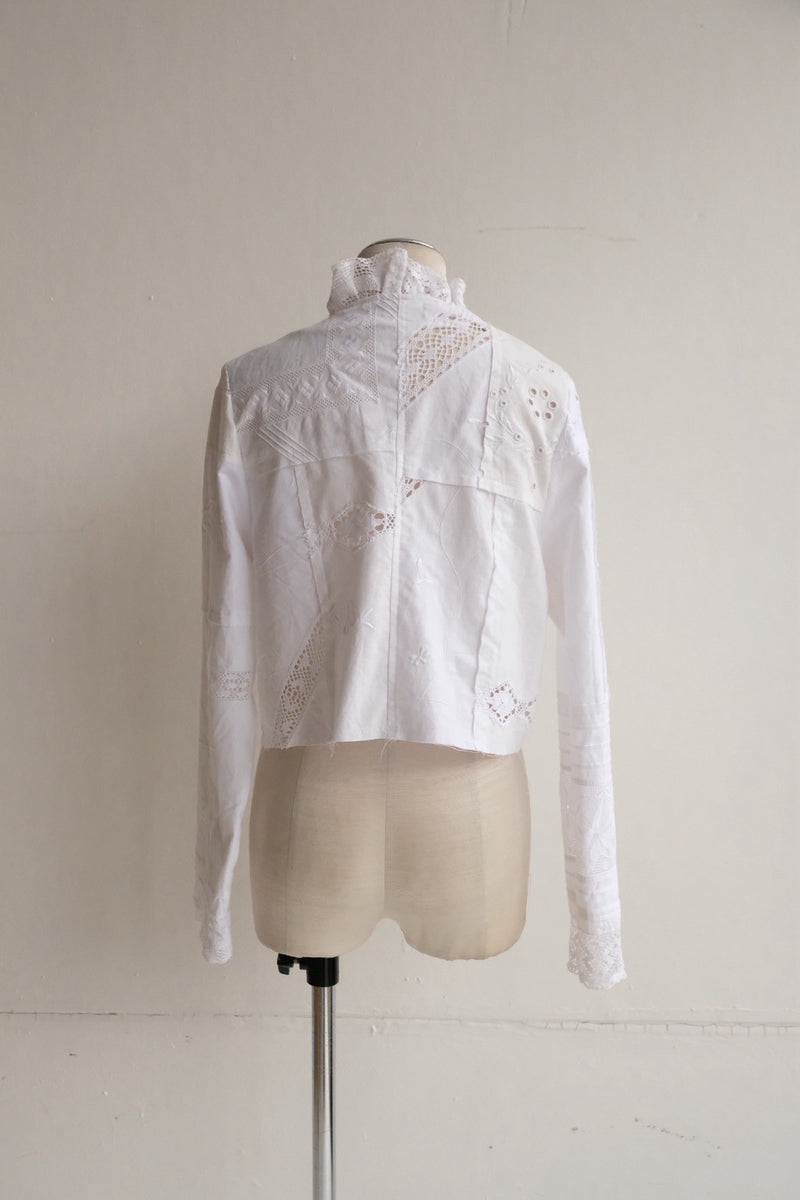 cutwork lace frill cardigan