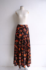 flower print long skirt