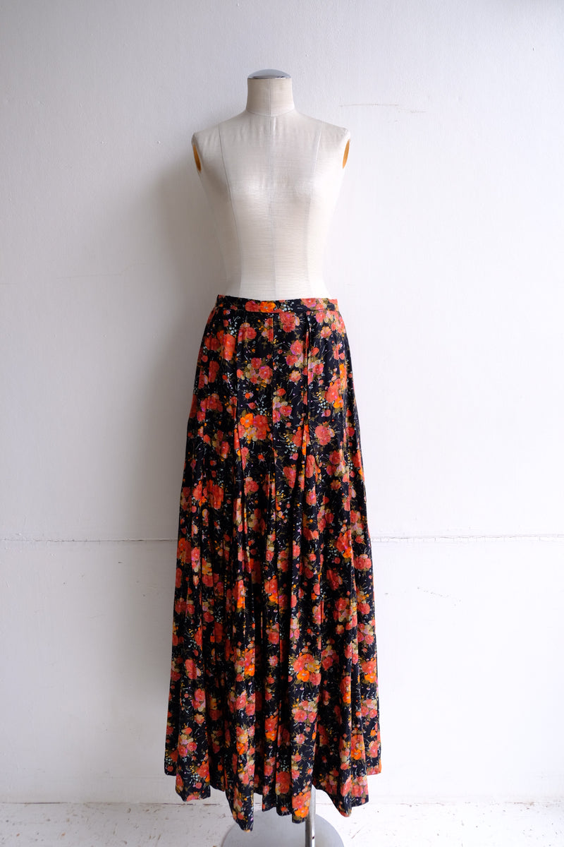 flower print long skirt