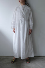 antique frill collar night long dress