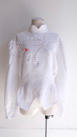 vintage linen cutwork blouse