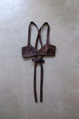 denim ribbon bra top