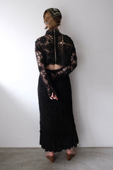 crochet lace high neck top